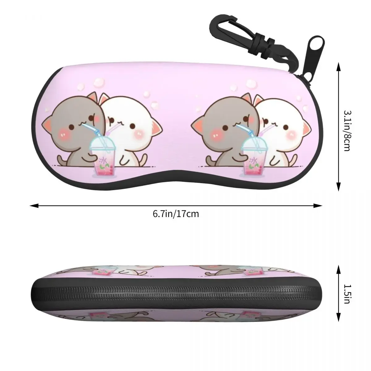 Couple Mochi Cat Peach And Goma Shell Eyeglasses Case Men Women Cool Glasses Case Sunglasses Box Pouch