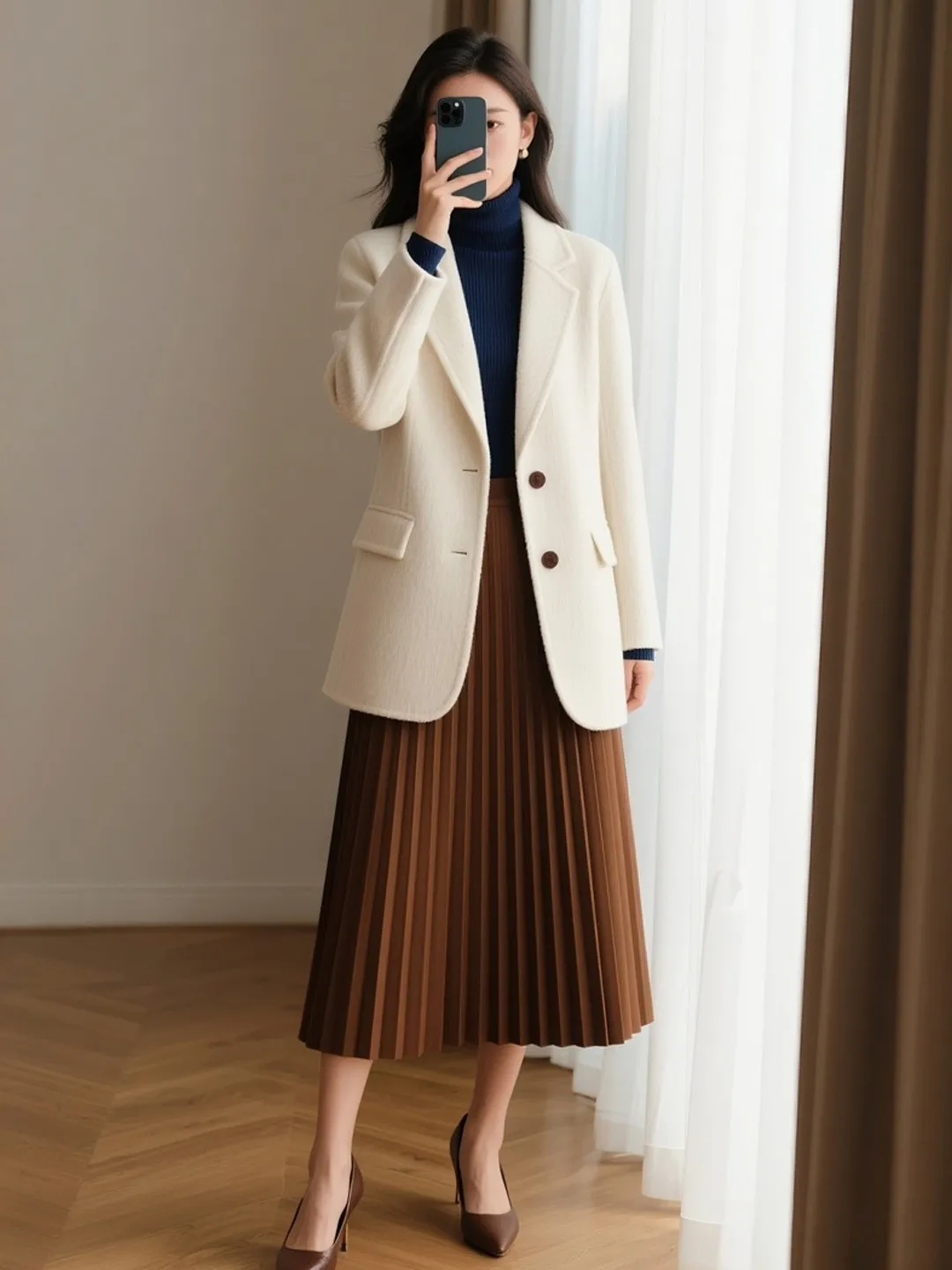 

Spring 2026 Faionable Two-Piece Suit Set High Waist A-Line Skirt Ele Businwear Autumn Winter Sli Quali Polyester