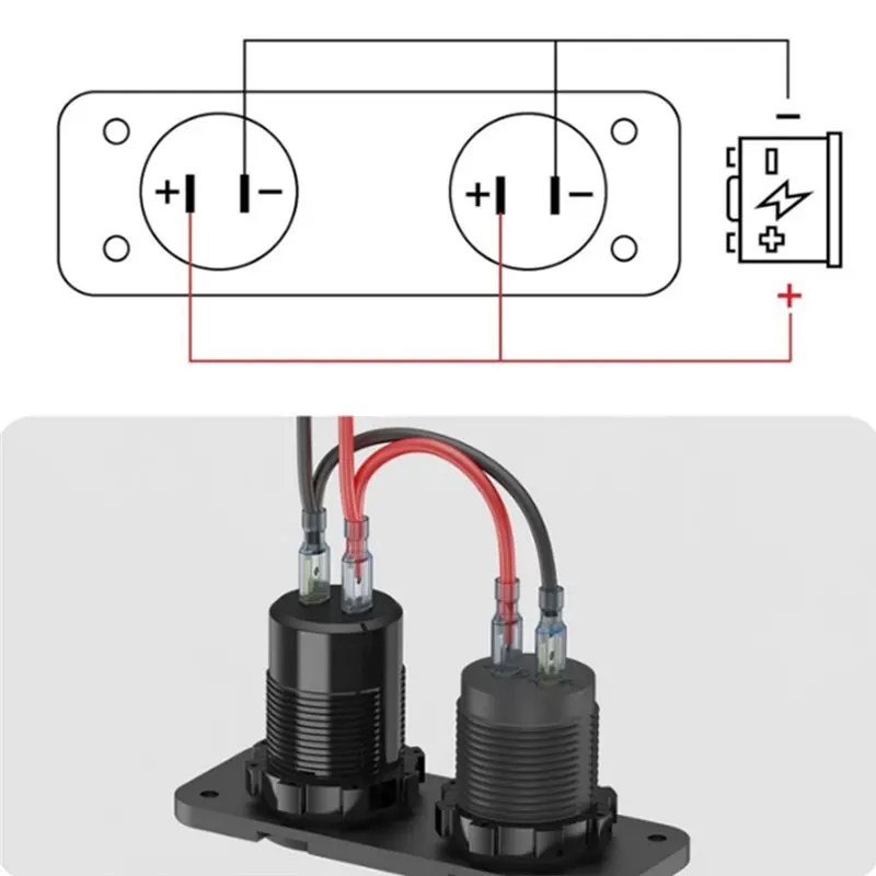 Marine 12V USB Charging Outlet Panel Dual QC3.0& PD3.0 Ports 150W Waterproof For Boat RV Sockets