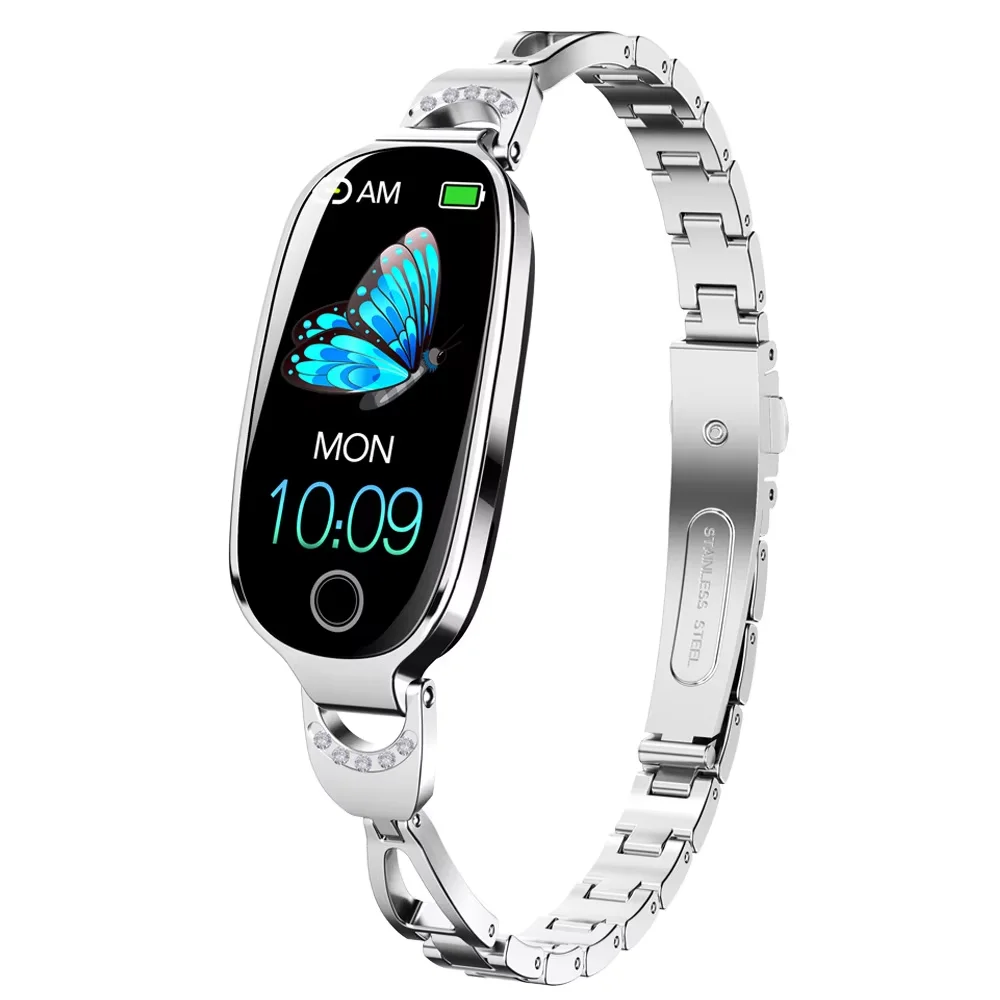 

Fashion Smart Watch for Women With Metal Case Strap Bluetooth Calls Femel Menstrual Reminder Heart Rate Blood Pressure Monitor