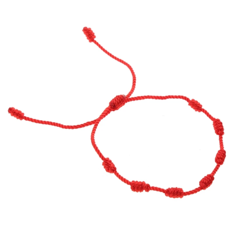 7 Knots Red String Bracelet Handmade for Protection Eye Good Luck Amulet for Success Prosperity Couple's Friendship Dropsale