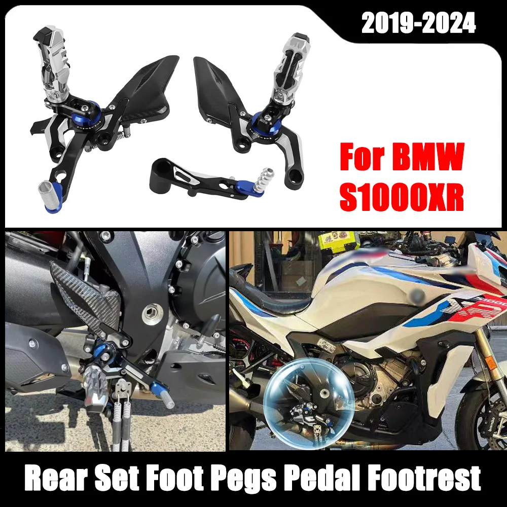 

For BMW S1000XR S 1000 XR S1000 XR 2019-2024 Motorcycle Footpeg Rear Set Foot Pegs Pedal Footrest Heel Wing Adjuster Rearset