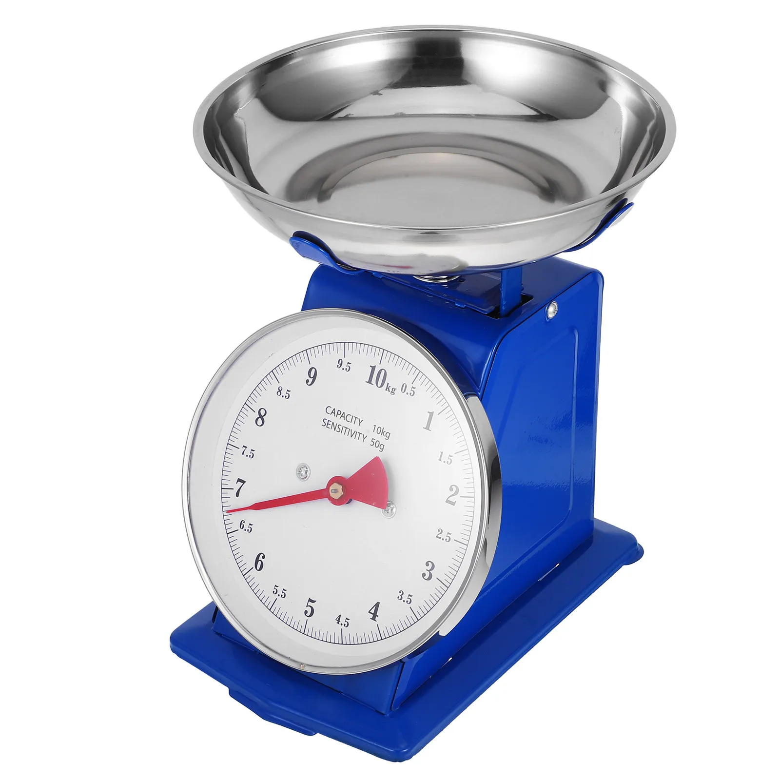

10Kg Mechanical Kitchen Scale Analog Food Weighing Scale Vintage Stainless Steel Bowl Detachable Tray Baking Cooking Meal Prep