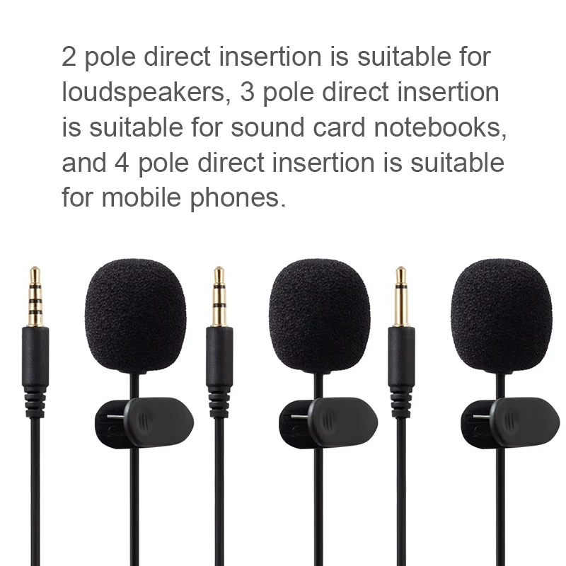 Universal Flexible 3.5mm Microphone Portable Mini Hands Free Clip on Microphone Audio for Mobile Phone / Computer / SLR Camera