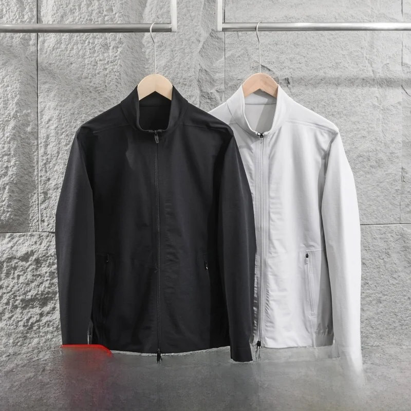 

High-End Seamless Pressed Rubber Men's Jacket Spring 2026 Casual Commute Four-Way Stretch Breathable Business Leisure