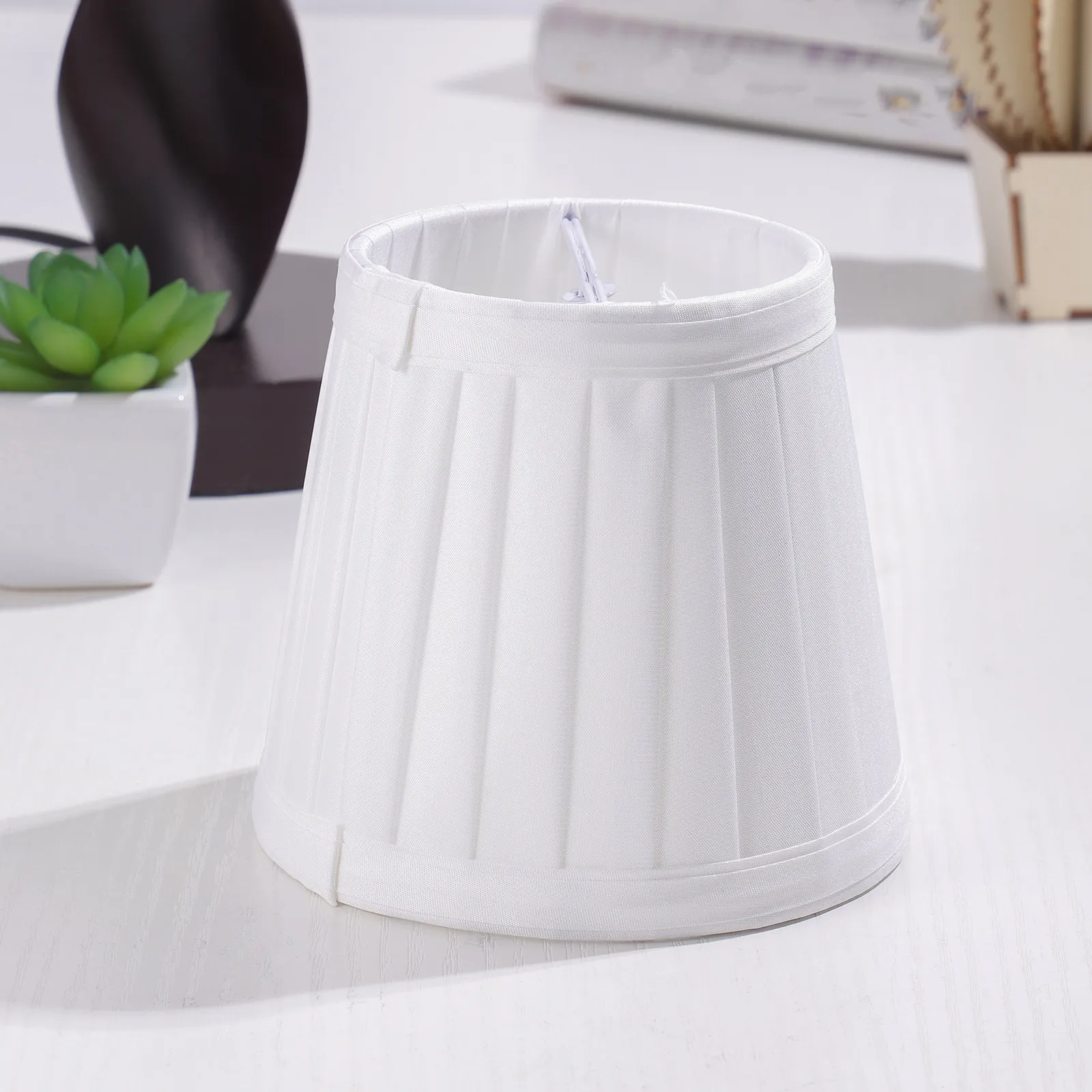 European Style Foldable White Cloth Lampshade Decorative Chandelier Lamp Cover Home Lamp Shade Modern Simple Design