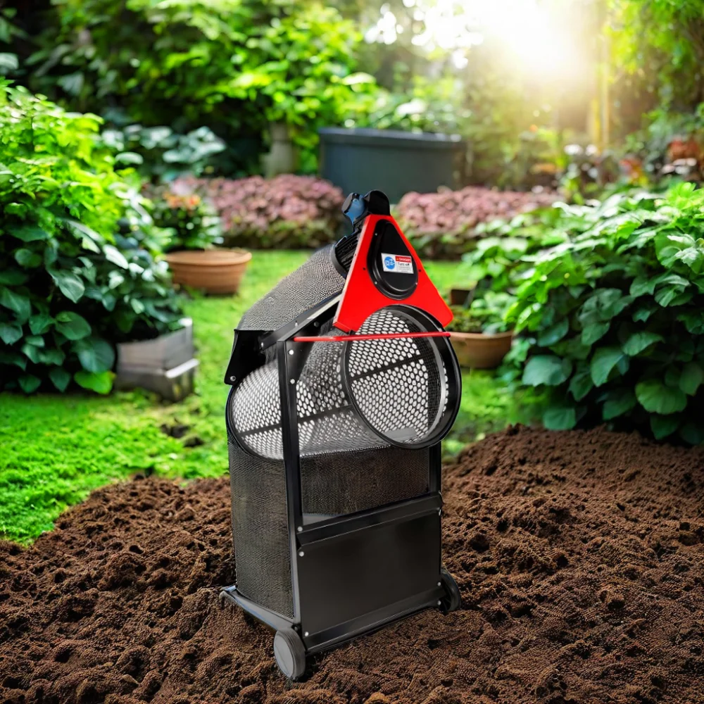 K-max Power Electric Start Garden Sieve 220-230v Rotary Soil Sieve Electric 360W Rotating Drum Garden Sieve