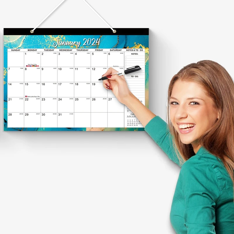 2024 Calendar Doodle Hanging Wall Calendar Desk Calendar 16.9X12 Inches Durable Easy To Use