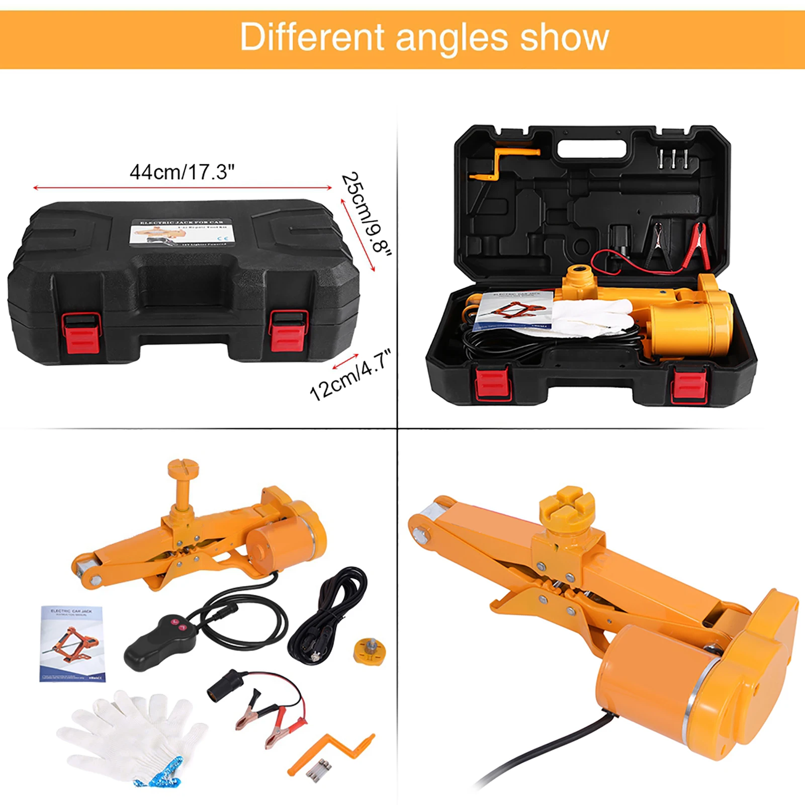 3Ton 12V DC Automotive Car Electric Jack Lifting SUV Van Garage and Emergency Equipment