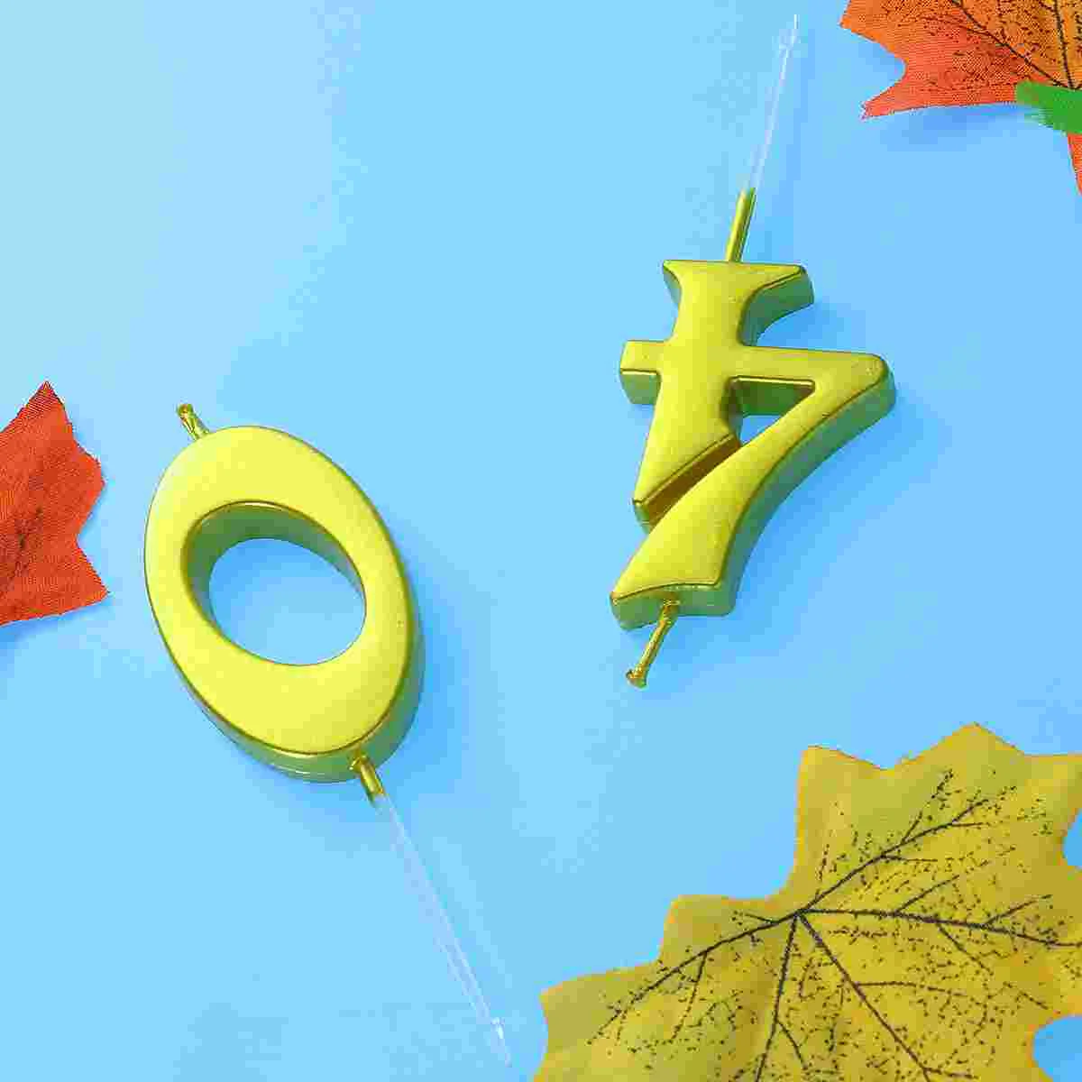 

2pcs 40 Birthday Number Decoration Bithday Cake Topper Candles Party Supplies (Number 4+0, Golden)