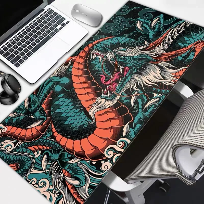 Japanese Dragon Large Gaming Mousepad XXL Keyboard Gamer Mouse Pad on The Table Speed Desk Mat Anime 900x400 700X300 Mouse Mats