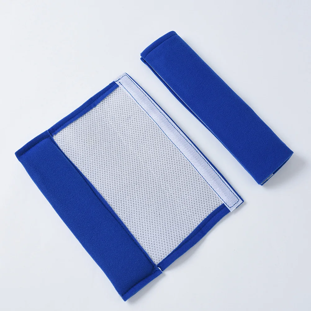 زوج واحد من وسادة الكتف الآمنة غطاء عالمي لواقي مبطن مريح أثناء السفر يستخدم معدات الدراجات النارية الزرقاء #3