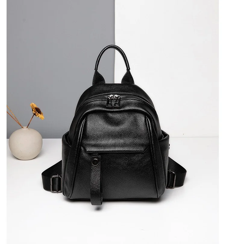 Korean Style Women Casual Backpacks Leather Girl's School Bags Retro Ladies Travel Bag