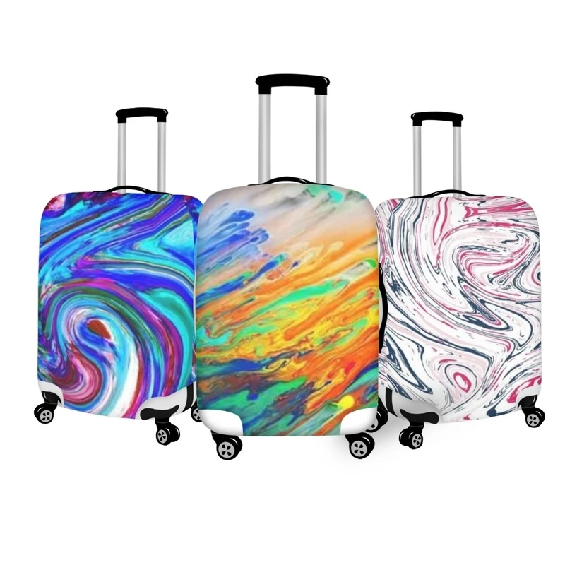 Colourful Style Luggage Cover Protective for Travel Foldable Suitcase Protector Covers Zipper Trolley Accessories for 18-32 Inch