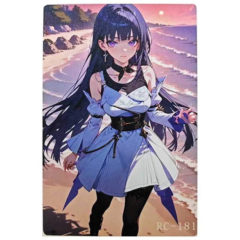 Anime diosa historia rara tamaño A6 RC tarjeta coleccionable Kafka Robin Hu Tao Ningguang Yae Miko Keqing juguetes para niños regalo de cumpleaños