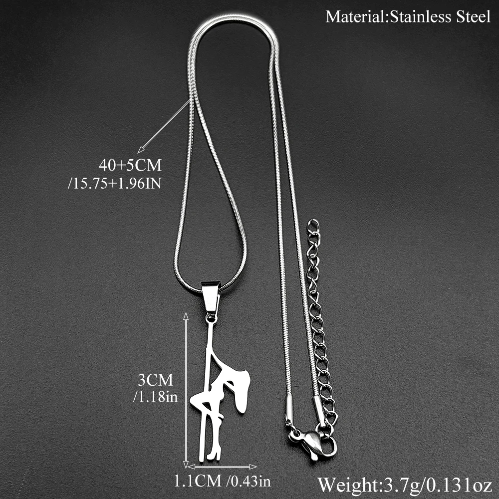 Pole Dance Mädchen Musikalische Kette Frauen Männer Edelstahl Goldfarben Kunstliebhaber Rhythmische Gymnastik Anhänger Halskette Schmuck Geschenke – Detail 3