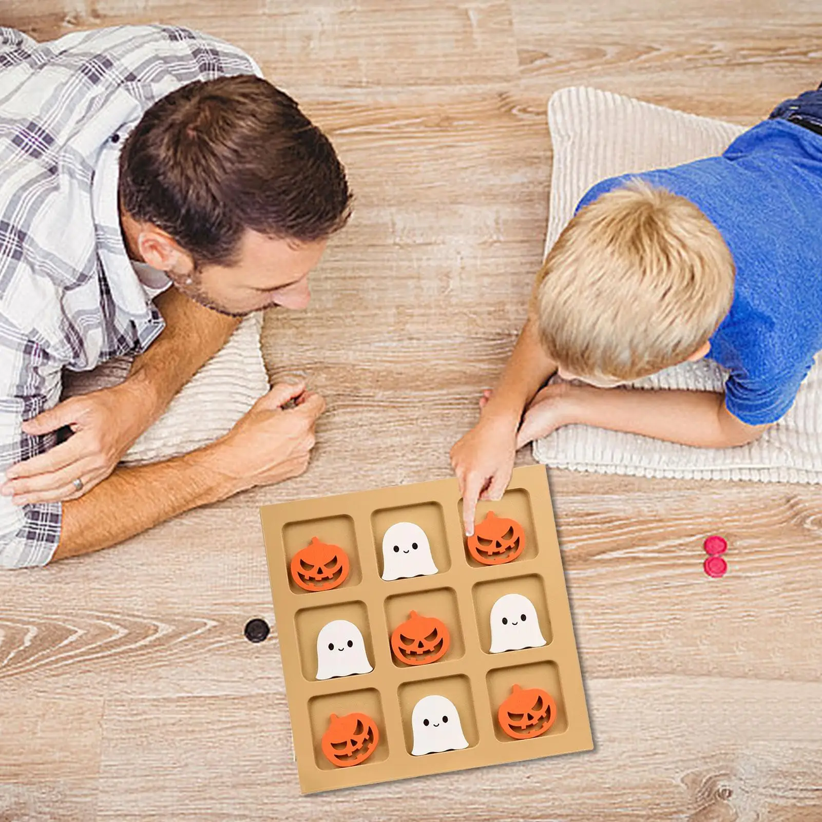 

Halloween Games Wooden Strategy XO Chess Tabletop Strategy Board Game For Kids Logic Thinking Skills Enhancement School Home