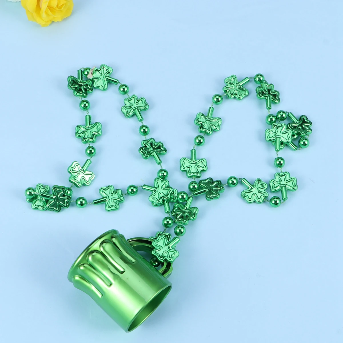 

4Pcs Clover Necklace Saint Patrick Plastic Beaded Creative Lucky Pendant Party Festival Durable Comfortable Accessory