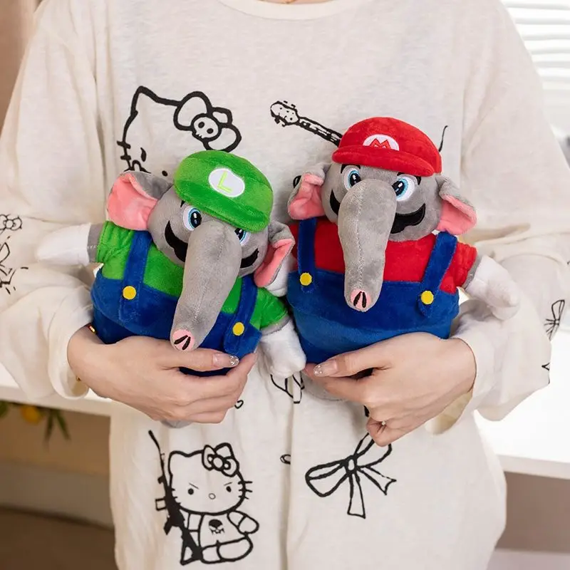 27cm Super Mario Elephant Plus Doll Classic Game Kawaii Luigi Cute Animal Anime Figure Pillow Birthday Gift Kids Plush Toys