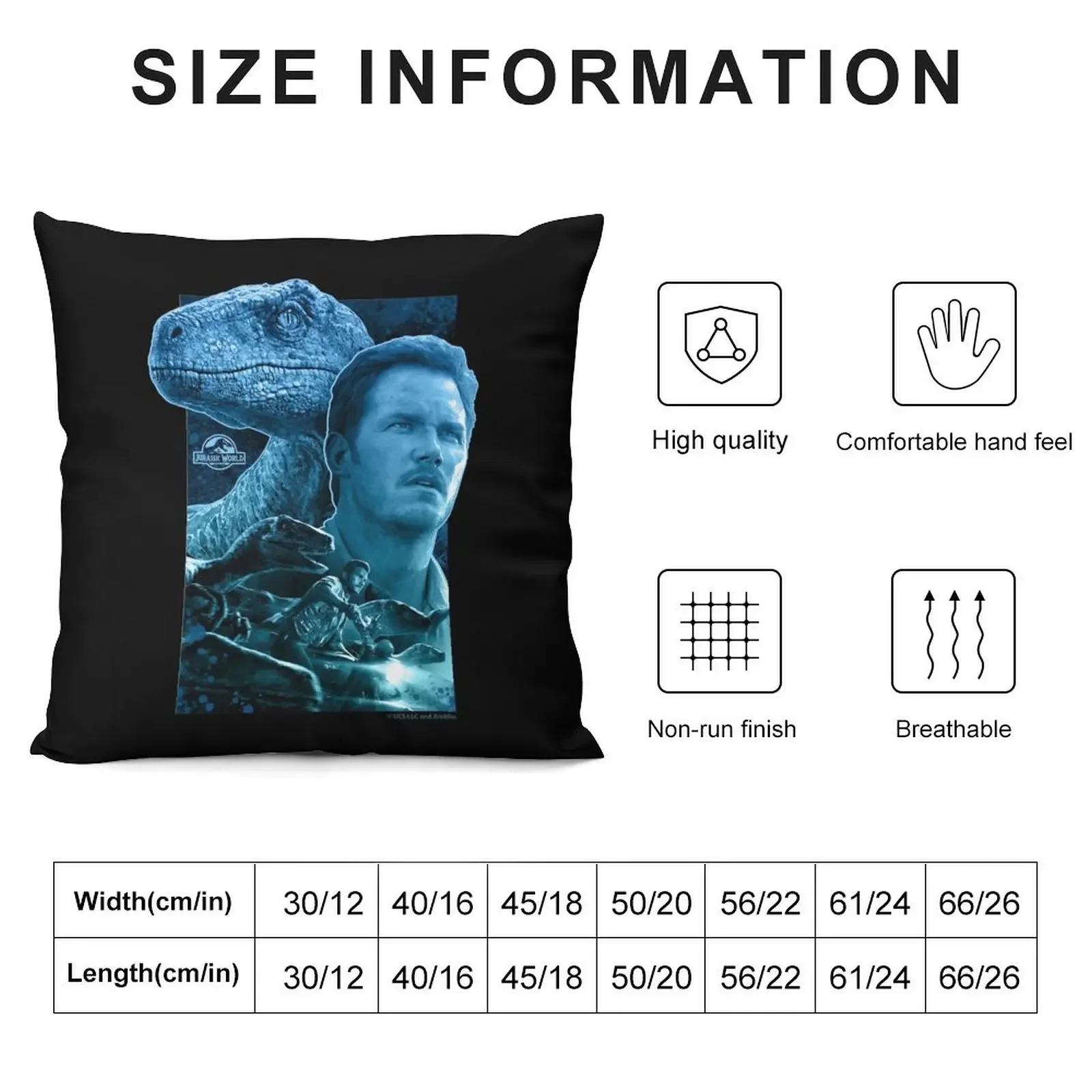 Blue and Owen Grady - Jurassic World characters art Throw Pillow Sofa Pillow Cover Throw Pillow