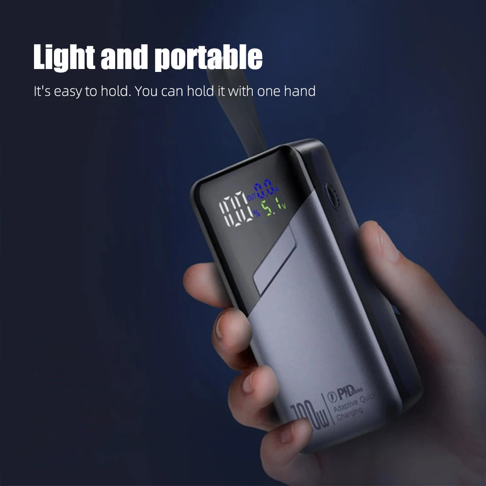 PD100W GaN Power Bank 20000 mAh/30000 mAh Build in Line LED ความละเอียดสูงหน้าจอ UFCS โทรศัพท์แล็ปท็อปโทรศัพท์แบบพกพา Fast CHARGING