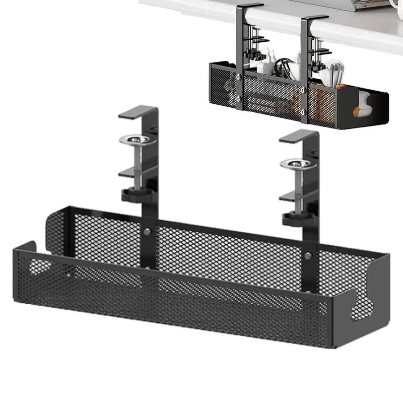 

Under Desk Cable Management Cable Tray Under Desk With Clamp Power Strip Cord Holder No Drilling Sturdy Spacious supplies