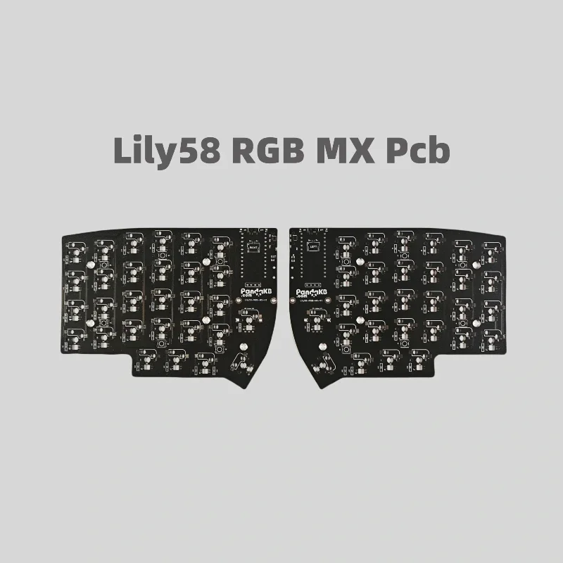 Lily58 Split Keyboard Material Custom DIY Rgb Mx Pcb Split Keyboard Kit Accessories 58Keys Optional 2 Knobs for Gamers Design