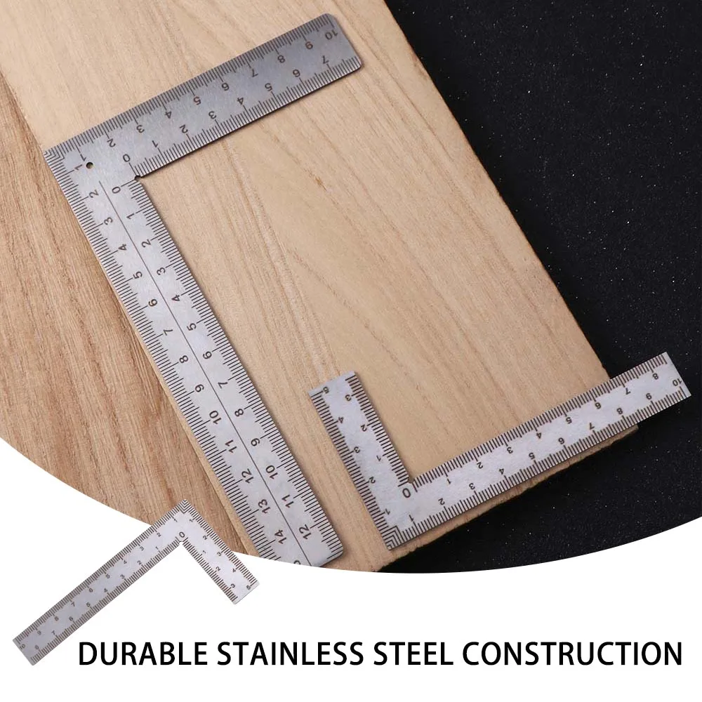 Drawing Tools Stainless Steel L Square Ruler Double-Sided High-Accuracy Metal Ruler Small Frame Precision Mini Ruler Educational