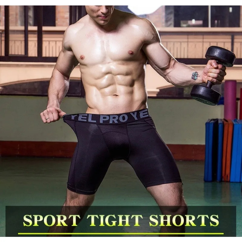 

Men's Sports Shorts for Running and Fitness Training Elastic Quick Drying Mesh Breathable Men's Cycling Leggings