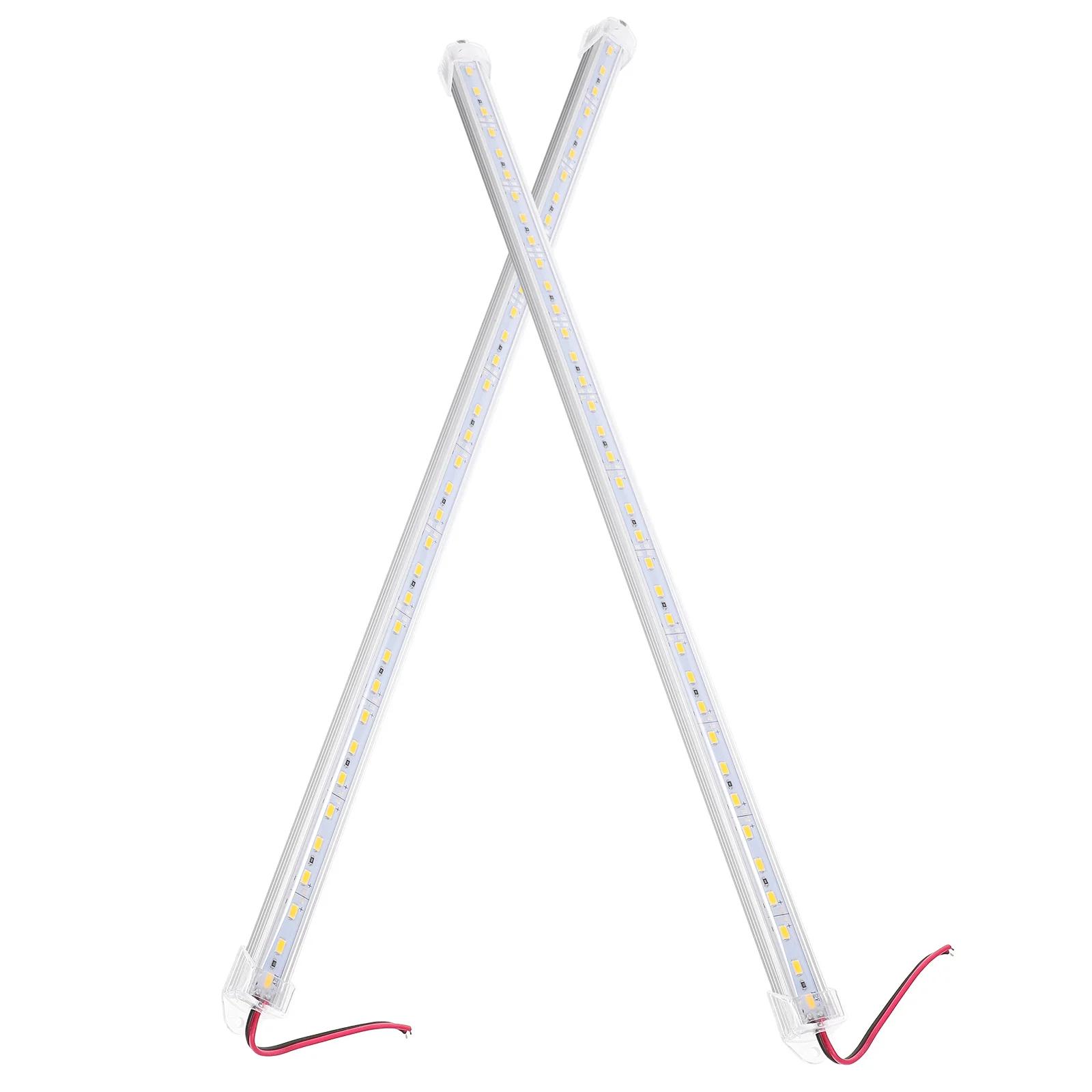 

2Pcs LED Rigid Strip Bar Lights DC12V Aluminium 50cm Warm White Waterproof IP65 High Vibration Resistant Backlight Cabinet