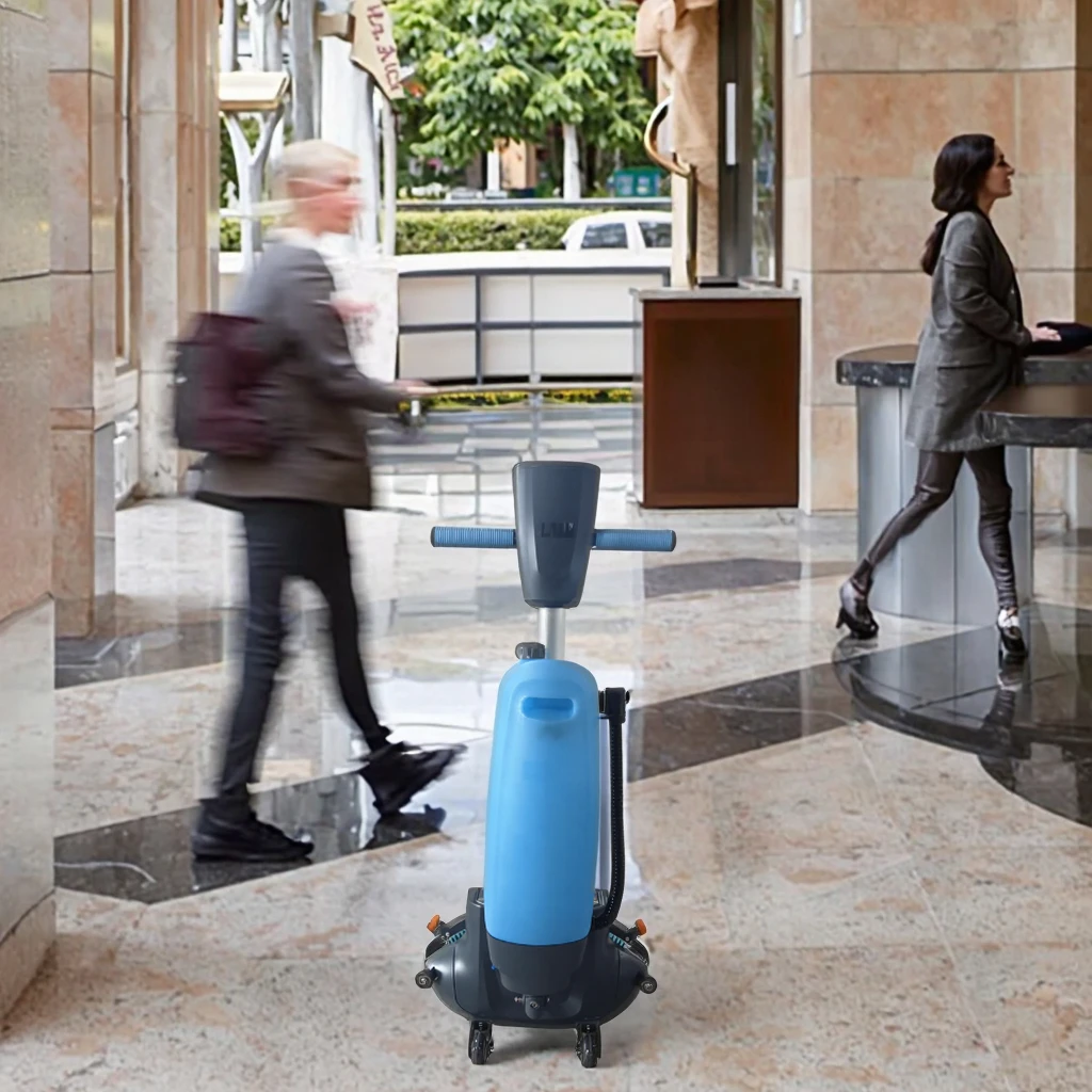 Portable Electric Floor Washing Machine T1 Mini Walk-Behind Scrubber 24V Marble Granite Floor