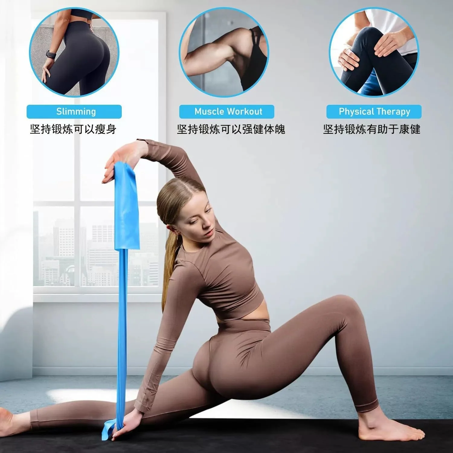 Widerstandsbänder für Workouts Übungsbänder Physiotherapie Outdoor-Fitnesstraining Pilates Heimgymnastik Dehnbare Elastische Bänder – Detail 26