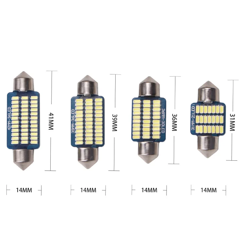 1pcs Car Led Bulb Canbus C10w C5w Led Festoon 31mm 36mm 39mm 41mm No Error 12v 6500k White Auto Interior Dome Reading Light