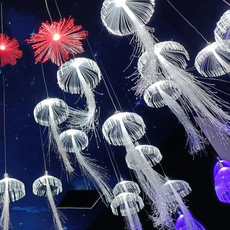 Imagem -03 - Fibra Óptica Jellyfish Lustres para ao ar Livre Fada Guirlanda Jardim Pátio Árvore Lâmpadas Natal Dente de Leão ao ar Livre Festa 12v