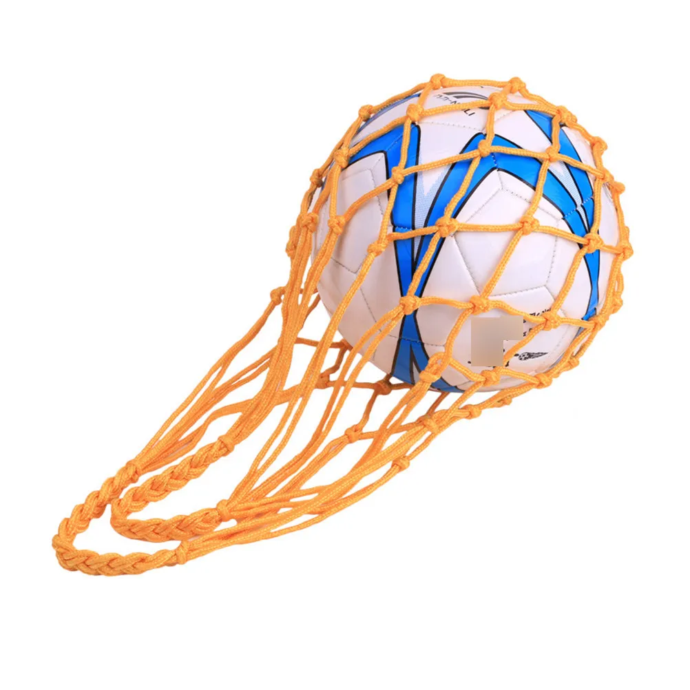 2pcs Single Ball Mesh Net Bag Portable Football Carrying Pouch Thickened Strap For Soccer Basketball Volleyball Outdoor Sports