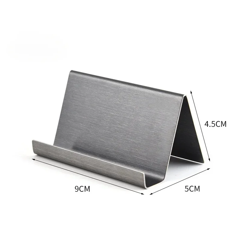 Multipurpose Metal Business Card Holder Cellphone Stand Holder Support Stainless Steel ID Note Card Display Holder Organizer