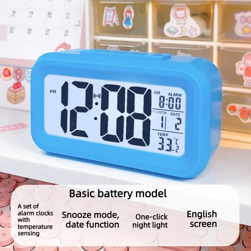 Novo Relógio Despertador Inteligente Multifuncional de Mesa com Tela LED Grande, Relógio Digital Eletrônico para Casa, Quarto de Estudantes e Crianças
