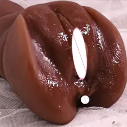 Male Masturbator Silicone Artificial Vagina Erotics Black person Vagina Pocket Pussy 4D Realistic Anal Vagina for Men Sex Toys