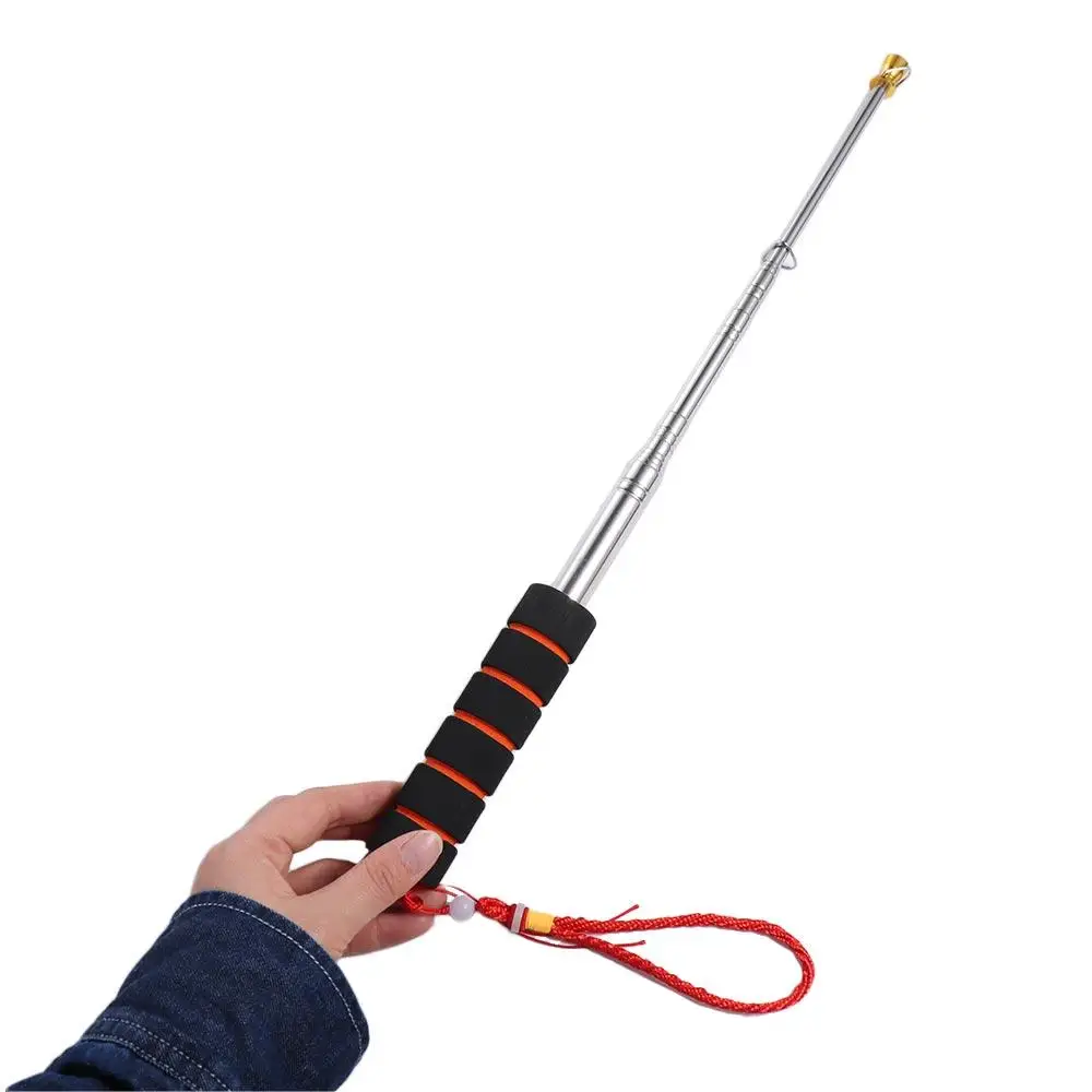 

Tourist Stainless Steel Pole Flag Sponge Handle Portable Telescopic Flag Pole Handheld Tour Guide Flagstaff Teachers