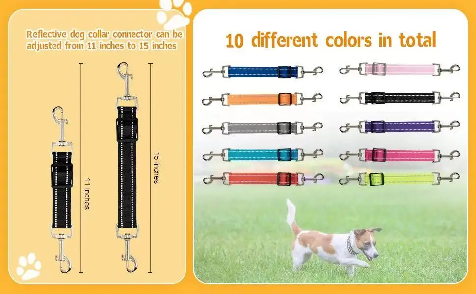 Reflektierender Sicherheitshalsband-Clip für Hunde – robuste Leinebefestigung aus Polyamid mit 360° ° Drehbar, längenverstellbar, vertikaler Druck – Detail 6