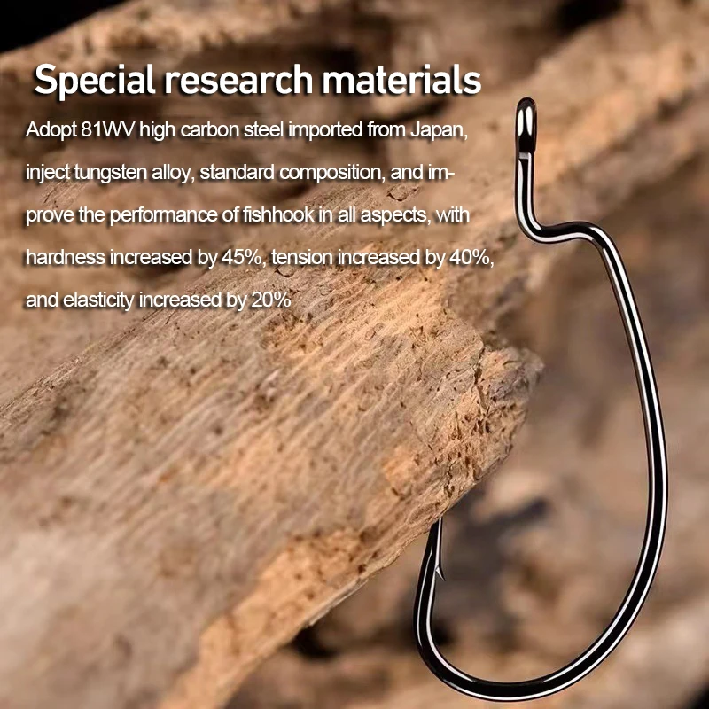 Anzuelos de pesca de acero al carbono, herramienta de aparejos con púas, señuelo suave, 50 unidades por lote