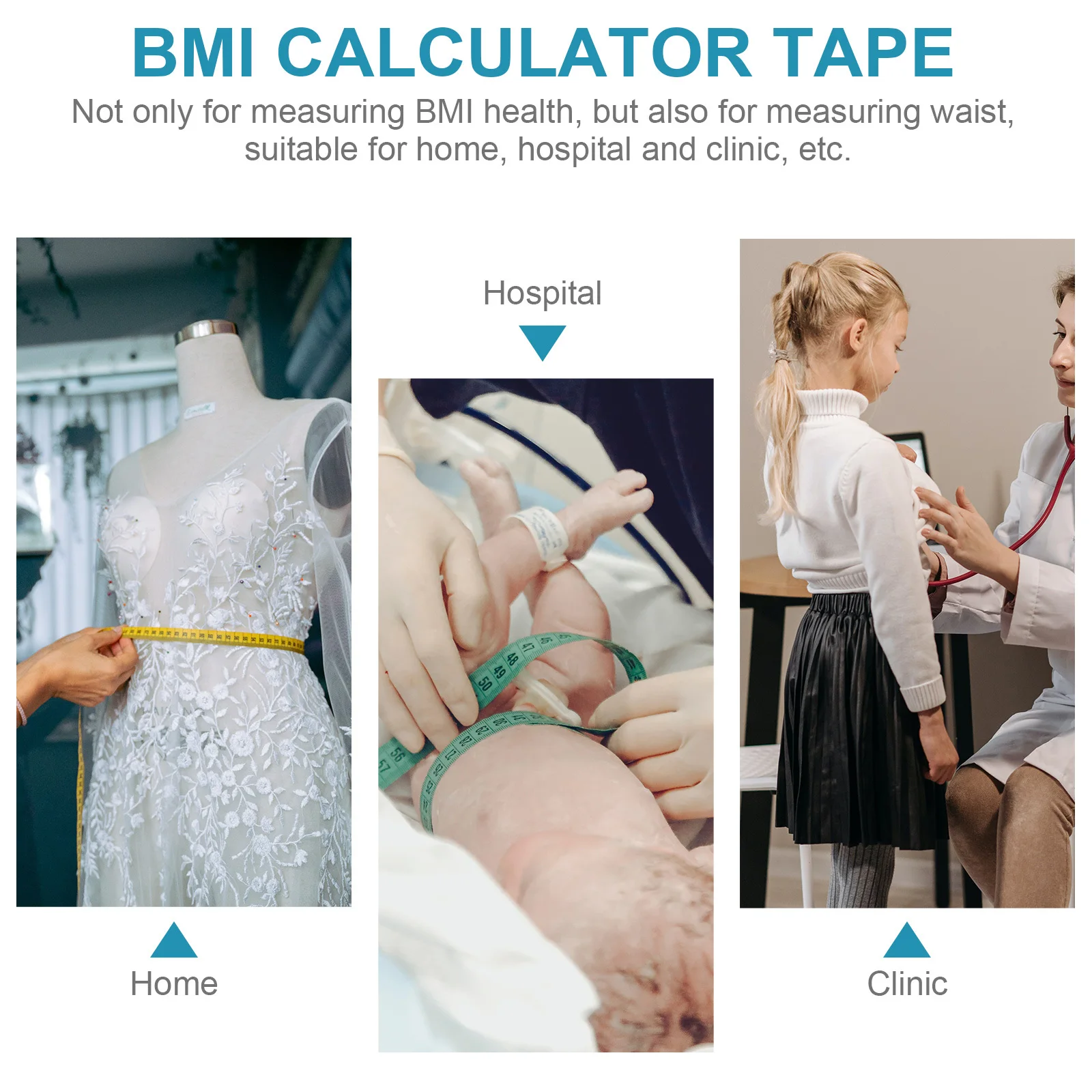 

2pcs Round Bmi Measuring Tape Lightweight Body Design For Waist Measurement Durable Abs Pp Material Multi-Function