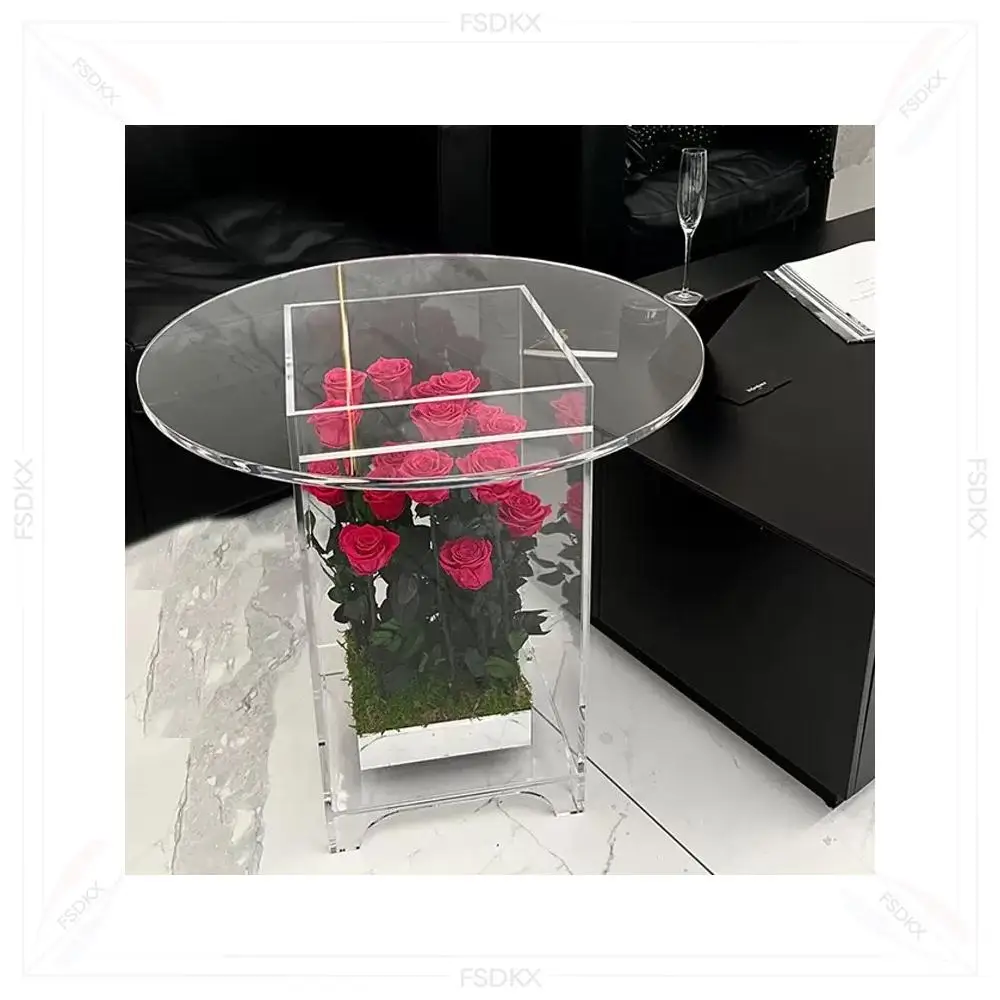 

FSDKX New Birthday Paty Wedding Transparent Acrylic Banquet Table Decoration Props Window Cake Dessert Table Dessert Table