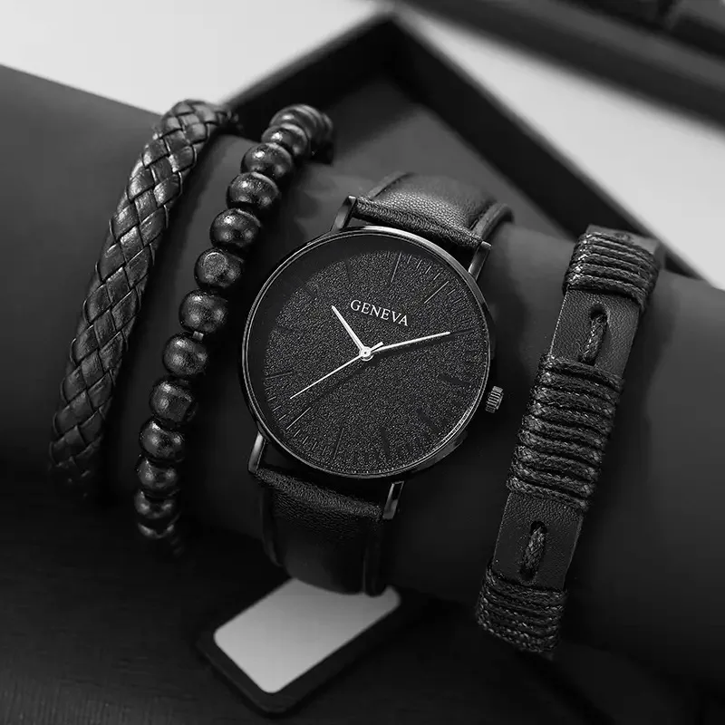 

4/5PCS Fashion Men Watches Casual Male's Quartz Watch Bracelets Set Relogio Masculino Reloj Hombre（Without Box）