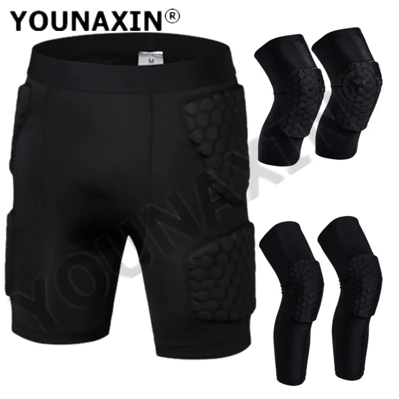 Knee Pads Cropped Pants Basketball Shorts Football Soccer Sports Bottoms Anti-collision Vest Short Long Sleeve T-shirts Trousers