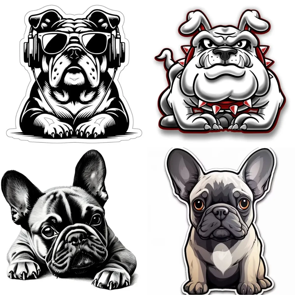 

English Bulldog with Sunglasses Sticker Motorcycle Off-road Laptop Helmet Trunk Accessories Racing Decoration