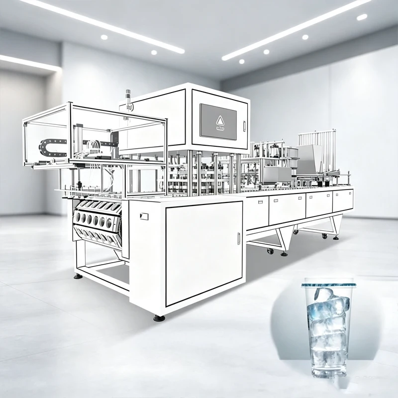 Servo Driven Ice Cup Filling Sealing Machine Commercial Ice Cup Packaging Production Equipment Customized