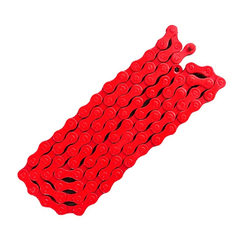 2X Bicycle MTB BMX Road Bike 1/2 Inch X 1/8 Inch Fixied Chain Single Speed 96 Link Red