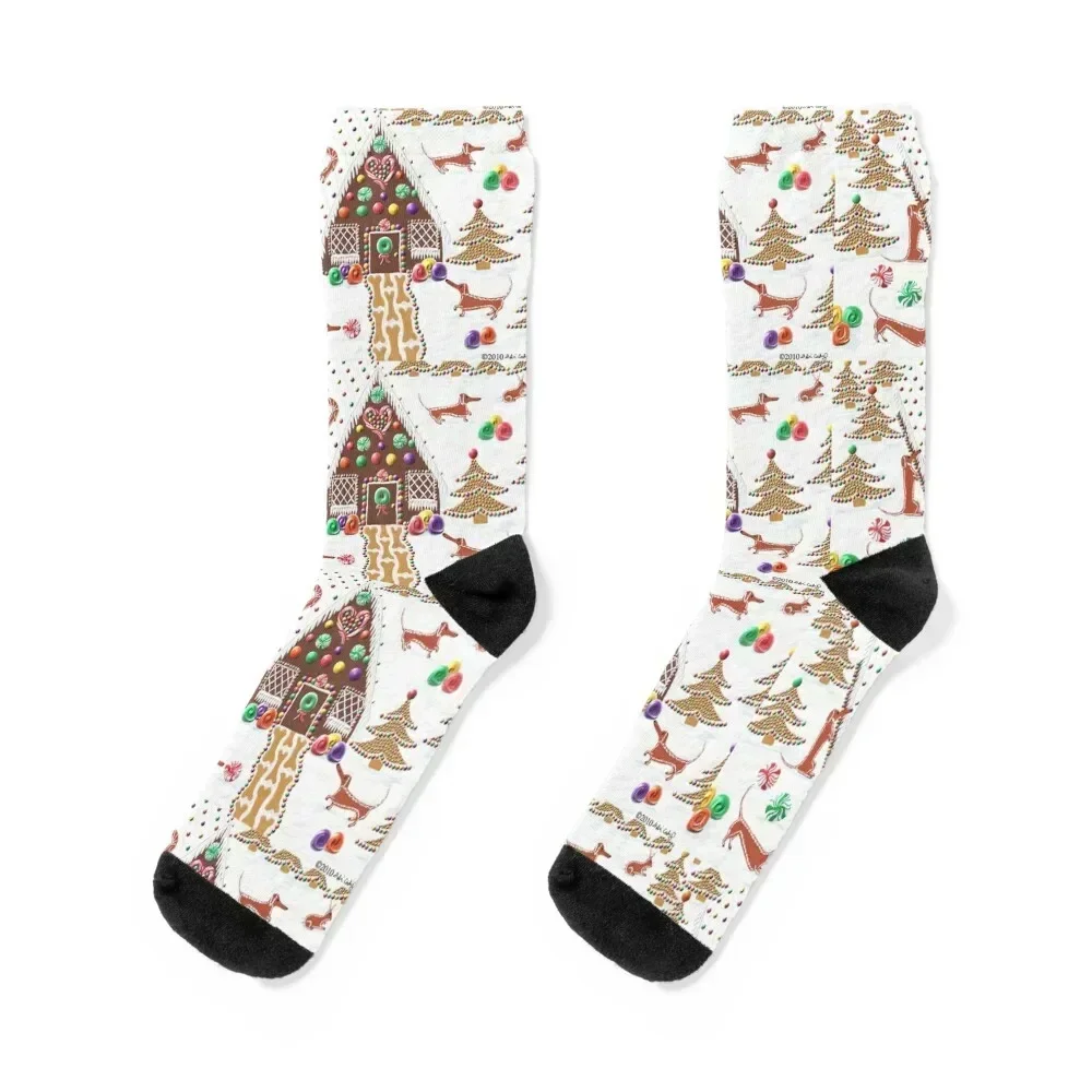 

Gingerbread Dachshunds Socks Men's designer kawaii luxury Socks For Man Women's