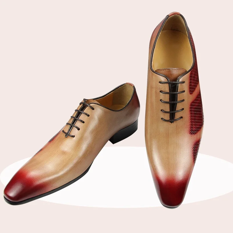 Lace Up Men Shoes Wedding Business Sapato Oxfords Genuine Leather Loafer Summer Casual  Footwear Social Luxury Office Dress Shoe